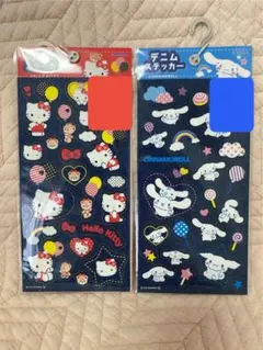 サンリオ　デニムステッカー　ハローキティ　シナモロール　2点セット