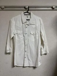 白デニム長袖シャツ