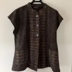 シニア　glossibeaut ノースリーブベスト ブラウン系