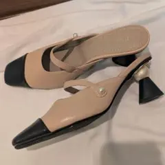 バイカラーパールパンプス