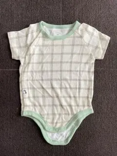 Konny コニー コットンメッシュボディスーツ Green Grid 6M