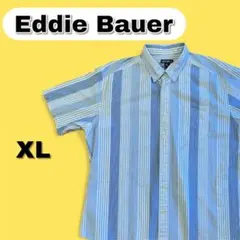Eddie Bauer 清涼ストライプ半袖シャツ XLサイズ