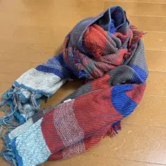 玉木新雌　tamaki niime ウール　赤青　ショール