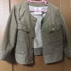 Lee ノーカラージャケット　カーキ