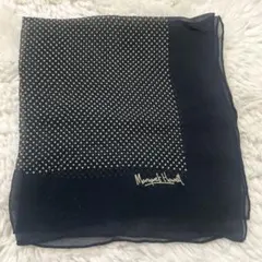 マーガレットハウエル　ドット　プチスカーフ　ミニスカーフ　シフォン　英国製　黒