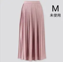 ユニクロ シフォンプリーツロングスカート M 標準丈 パープル