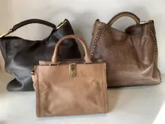 【美品】SAZABY ブラウン系レザー ハンドバッグ 3点セット