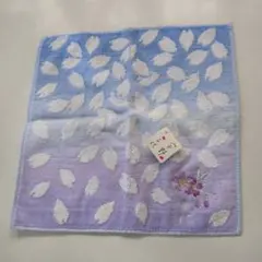 宇野千代　タオルハンカチ 青紫