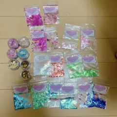 ジェルネイル　ネイル用品　ホロ　シェル　ラインストーン　セット　デコパーツ