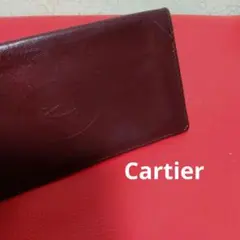 Cartier 長財布　カード札入れ ボルドー レザーのサムネイル