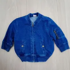 petit main プティマイン　デニム風　ジャンパー　上着　80　(SS)