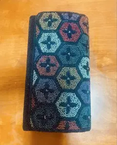 【ツタハラ】【新品】 ビーズ刺繍 六角形デザイン クラッチバッグ