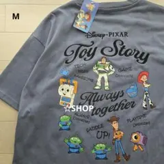 ディズニー ピクサー トイストーリー5 キャラ集合 半袖tシャツ ブルー 青 Mのサムネイル