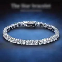 K*T様 925シルバー 5mm モアサナイト テニスブレスレット、18cm ■