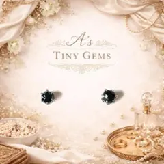 天然石オニキスピアス 4mm シルバーサージカルステンレス 金属アレルギー対応