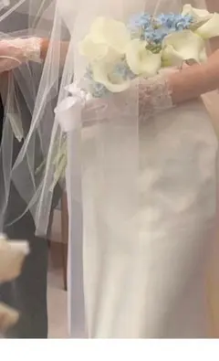 【挙式時に一度使用】ウェディンググローブ ホワイト レース 花柄