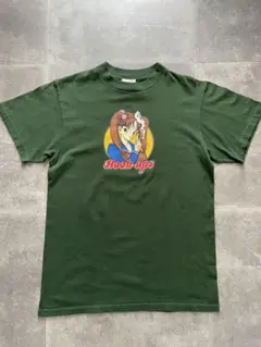 BiVD アニメ Tシャツ 古着 USA製 緑 フックアップス HOOK UPS BiVD アニメ Tシャツ 古着 USA製 緑 フックアップス HOOK UPS