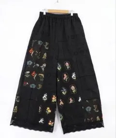 スカラーscolar 162602：花刺繍×コットンレース×シアー 異素材パンツのサムネイル