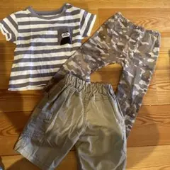 リサラーソンTシャツ、無印ハーフパンツ、ユニクロレギンスセット　80センチ