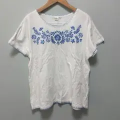 TITICACA チチカカ Tシャツ 刺繡入り エスニック 綿100% 白のサムネイル