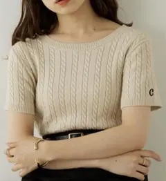 ショート丈ケーブル半袖チビニット CHICO チコ