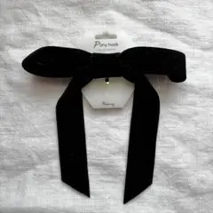 flowering ベロアリボン ポニーフック ブラック