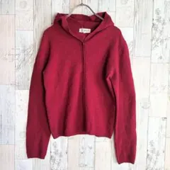 美品　ミッシェルクラン　レディースニットカーディガン　ウール50% 赤　38