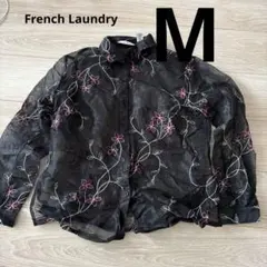 French Laundry 花柄刺繍 長袖シャツ M