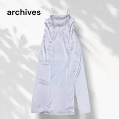 archives サテン キャミワンピース 光沢 ベージュ M レディース