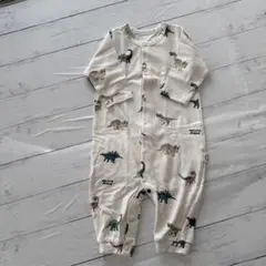 新品未使用ジェラートピケ　恐竜柄2wayオール　50-70cm