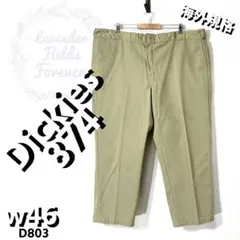 ディッキーズ874ワークパンツD803△極太カーキロゴw46ダボパンアメリカ古着