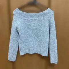 レディースオフショルニット　グレー Lサイズ