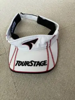 TOURSTAGE バイザー ホワイト ストライプ