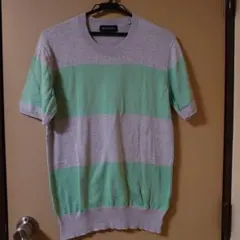 URBAN RESEARCH 半袖ニット グレー ミントグリーン