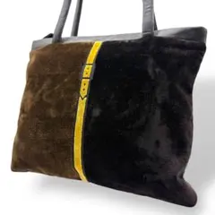 良品 ロベルタディカメリーノ トートバッグ ベロア レザー ブラック 