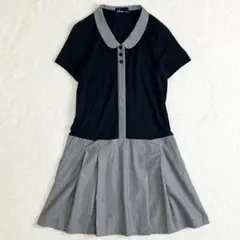 FRED PERRY フレッドペリー　半袖ワンピース　切り替え　タック　Mのサムネイル