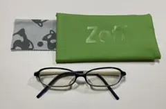 zoff度付きメガネ眼鏡ネイビー×アイボリー色のフレーム