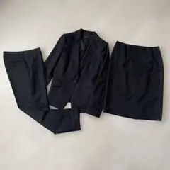アンタイトル スーツ パンツ スカート セットアップ 3点セット 黒 美品