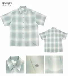 M新品キャルトップ半袖オンブレーチェックシャツCALTOPブルーグレー他サイズ有
