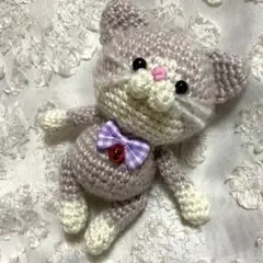 ねこ ハチワレ あみぐるみ