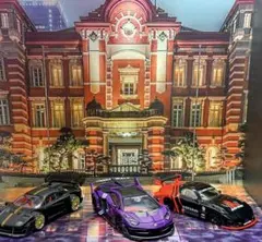 1/64ジオラマ撮影用　雨の東京駅ver1＆路面シート