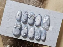 現品 ワンホン フレンチガーリー キルティング ハートホロ 韓国ネイル 107