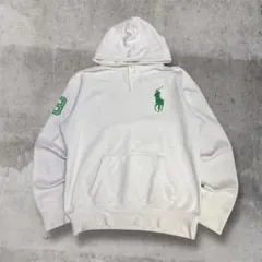 90s Polo Ralph Lauren パーカー ビッグポニー刺繍 ホワイト