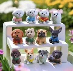 犬のフィギュア 12体セット