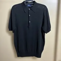 BEAMS F【別注】MORGANO コットン ニット ポロシャツ黒 46のサムネイル