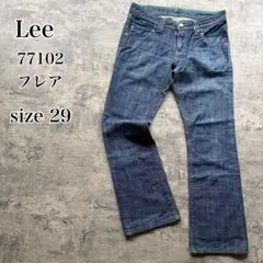 Lee ブーツカットデニム W29 美シルエット フレア グリーンステッチ