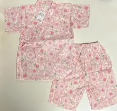 日本製 110甚平さん 綿100 大人気 花柄 キッズじんべい 女の子