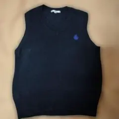 ネイビー Vネックニットベスト 130