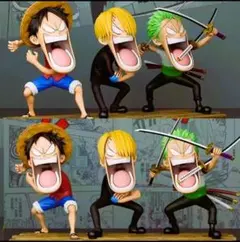 【訳あり格安出品】　ワンピースフィギュア麦わらの一味　一部初期塗装色ムラあり