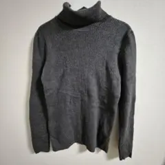 ベーシックエディションズ ニット タートルネック 長袖 XＬ 灰色 綿 お出かけ